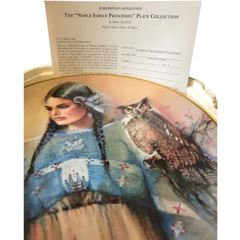 Vtg 1993 Franklin Mint Princess Of Wisdom Heirloom Recommendation Plate Gold Rim